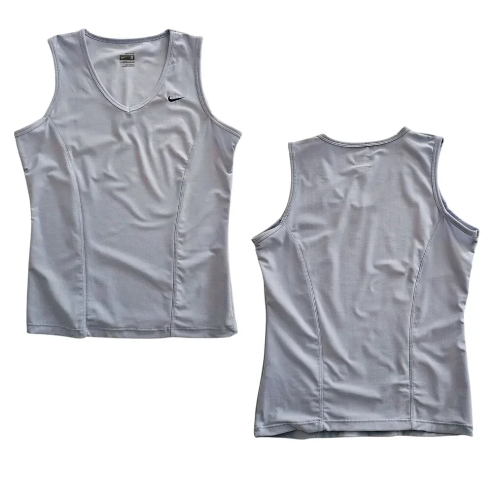 Nike Women's Dri-Fit V-Neck Sleeveless Tank Top | NWT | Small | Light Blue - Picture 2 of 12